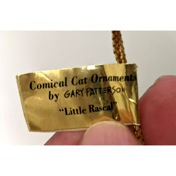 Vintage Gary Patterson LITTLE RASCAL Cat Ornament 2002 Ice Cream Danbury Mint - Picture 9 of 9